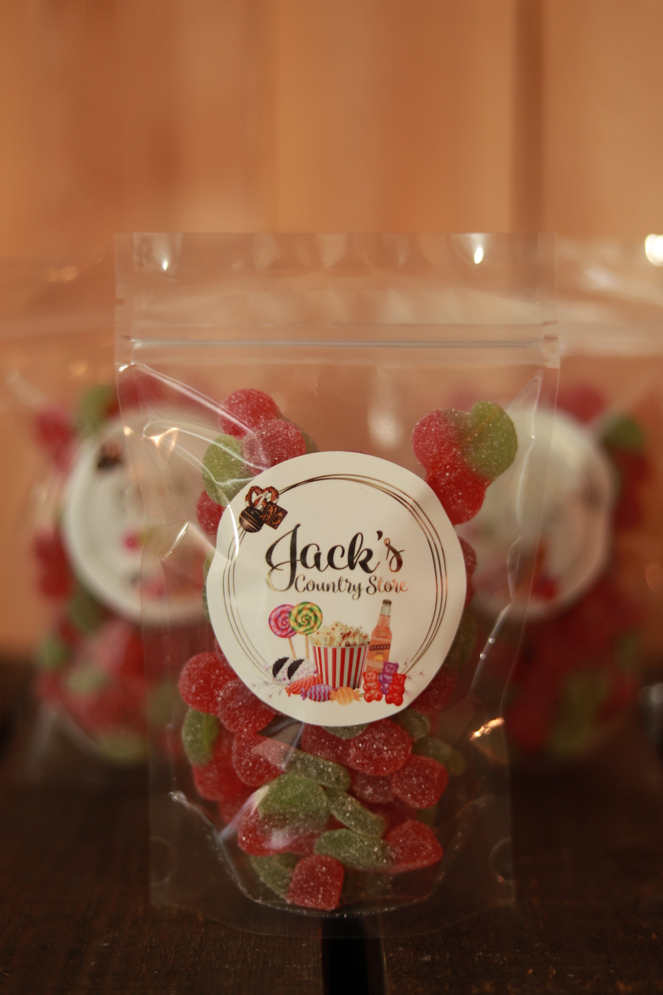 Gummy Sour Cherries 10 oz Jack's Country Store